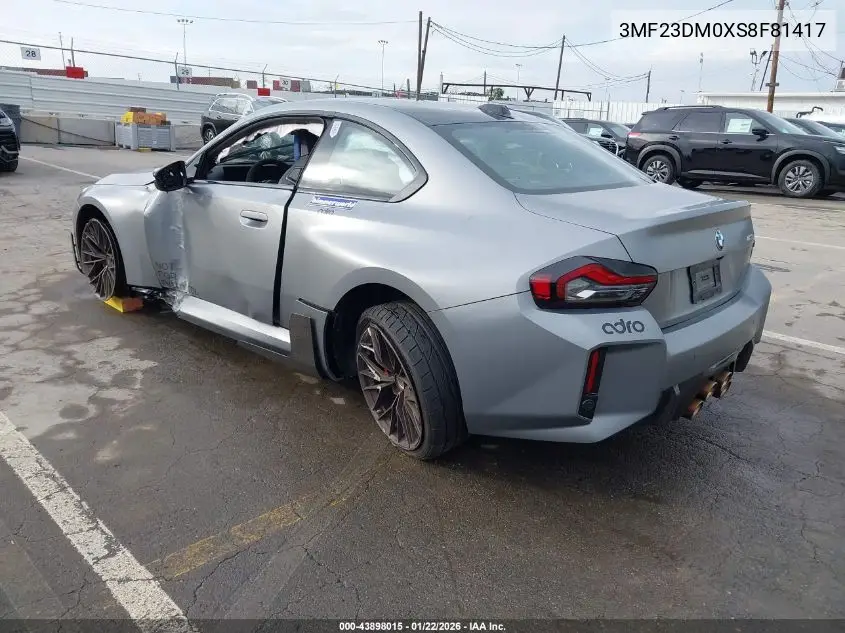 2025 BMW M2 VIN: 3MF23DM0XS8F81417 Lot: 43898015