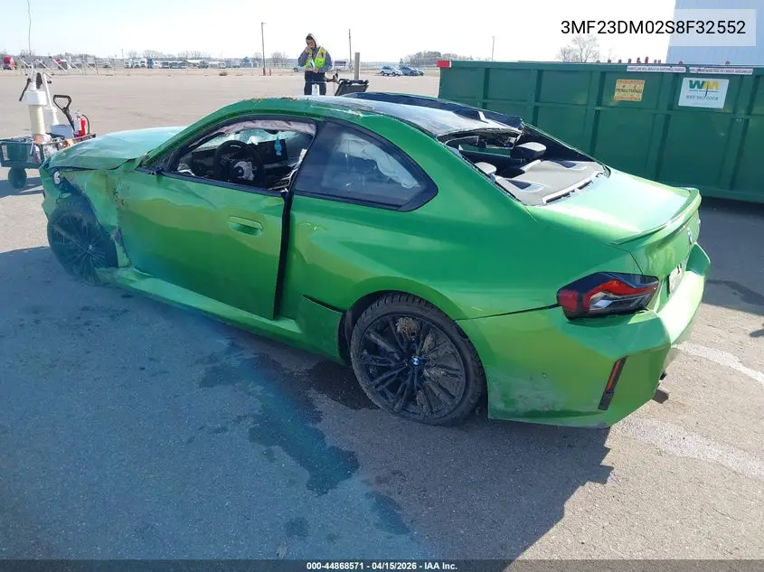 2025 BMW M2 VIN: 3MF23DM02S8F32552 Lot: 44868571
