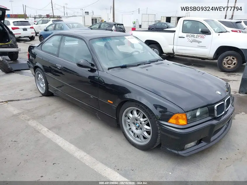 1998 BMW M3 VIN: WBSBG9324WEY77794 Lot: 45139864