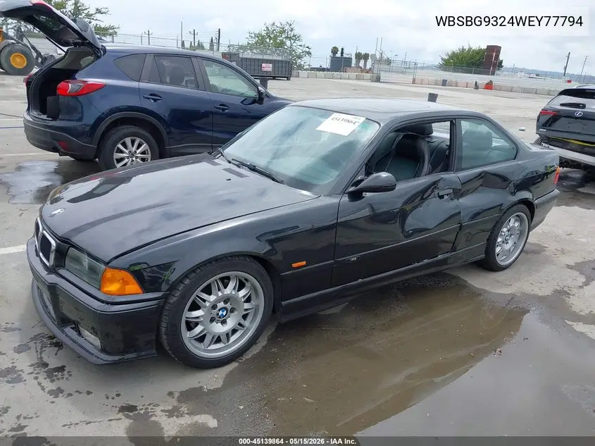 1998 BMW M3 VIN: WBSBG9324WEY77794 Lot: 45139864