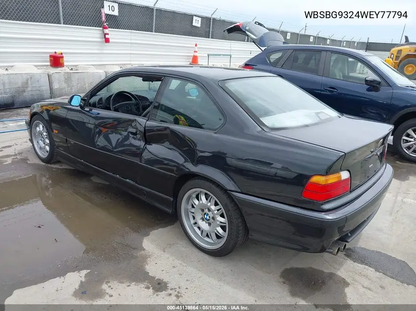 1998 BMW M3 VIN: WBSBG9324WEY77794 Lot: 45139864