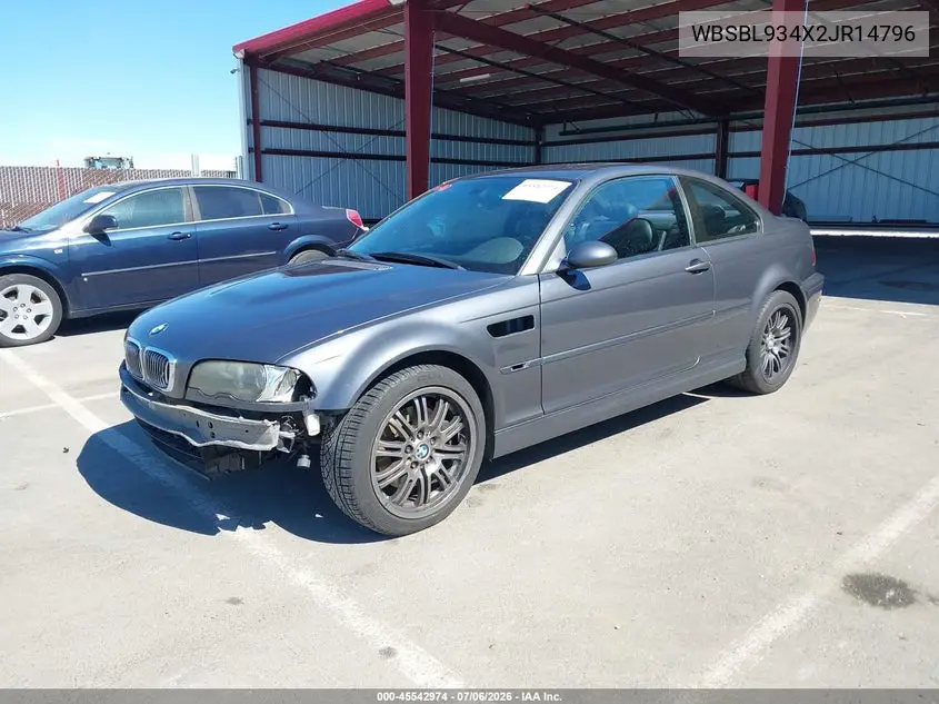 2002 BMW M3 VIN: WBSBL934X2JR14796 Lot: 45542974
