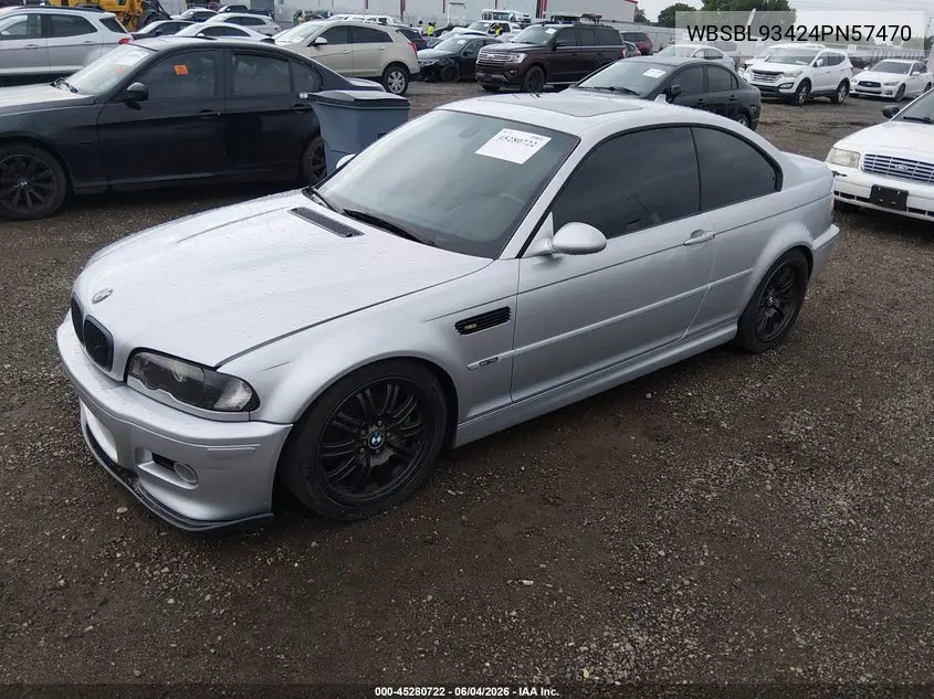 2004 BMW M3 VIN: WBSBL93424PN57470 Lot: 45280722