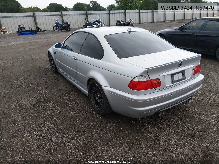2004 BMW M3 VIN: WBSBL93424PN57470 Lot: 45280722