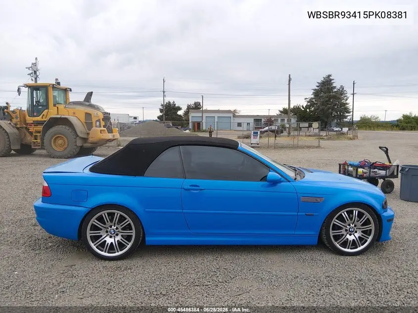2005 BMW M3 VIN: WBSBR93415PK08381 Lot: 45486384