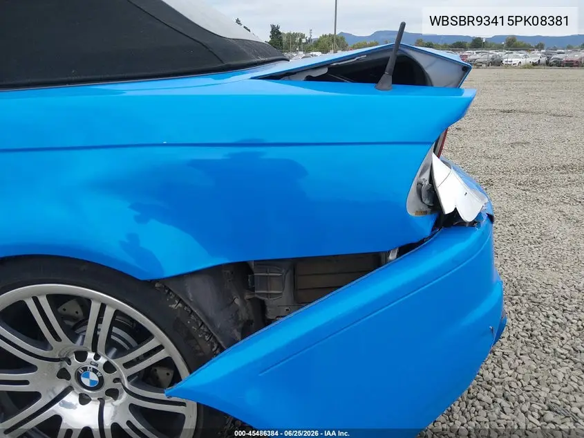 2005 BMW M3 VIN: WBSBR93415PK08381 Lot: 45486384