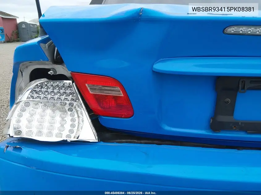 2005 BMW M3 VIN: WBSBR93415PK08381 Lot: 45486384