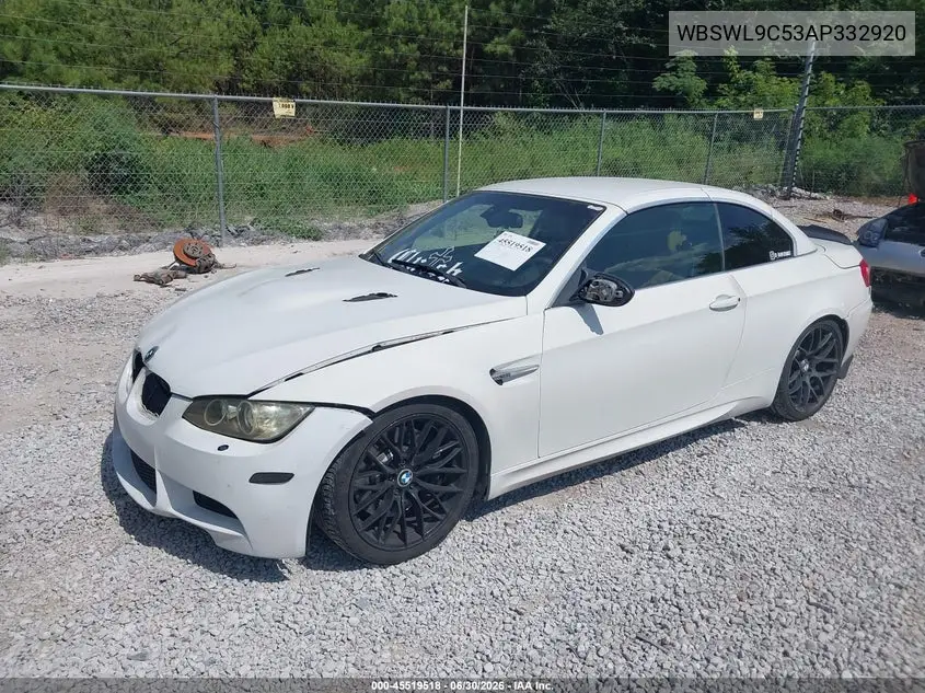 2010 BMW M3 VIN: WBSWL9C53AP332920 Lot: 45519518