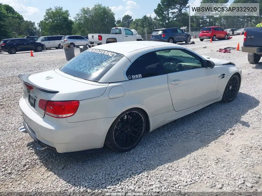 2010 BMW M3 VIN: WBSWL9C53AP332920 Lot: 45519518