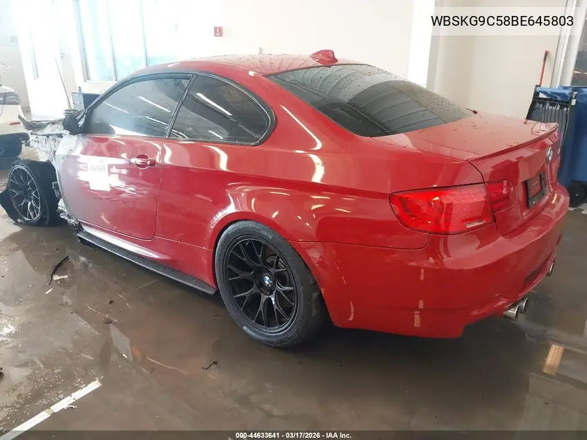 2011 BMW M3 VIN: WBSKG9C58BE645803 Lot: 44633641