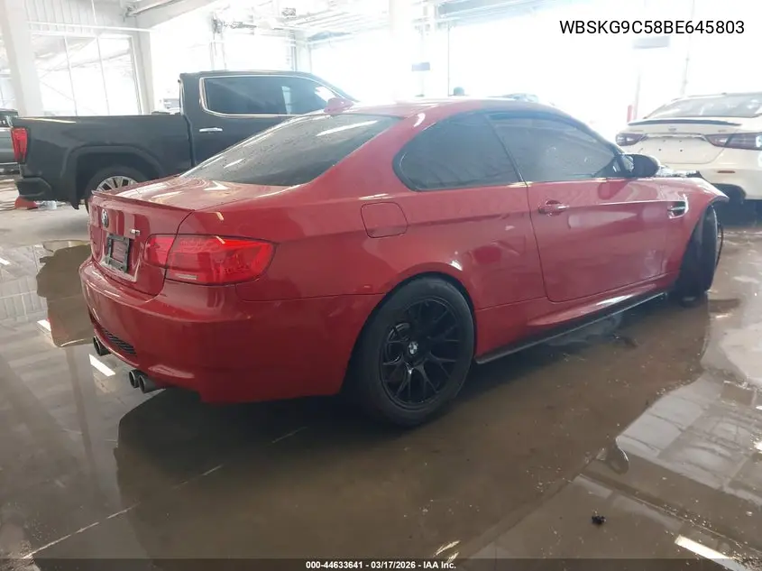 2011 BMW M3 VIN: WBSKG9C58BE645803 Lot: 44633641