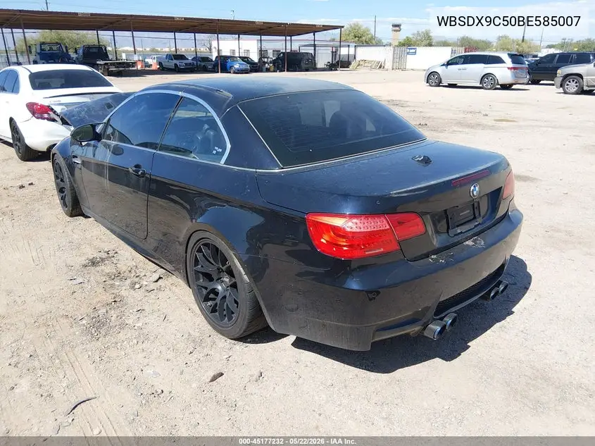 2011 BMW M3 VIN: WBSDX9C50BE585007 Lot: 45177232