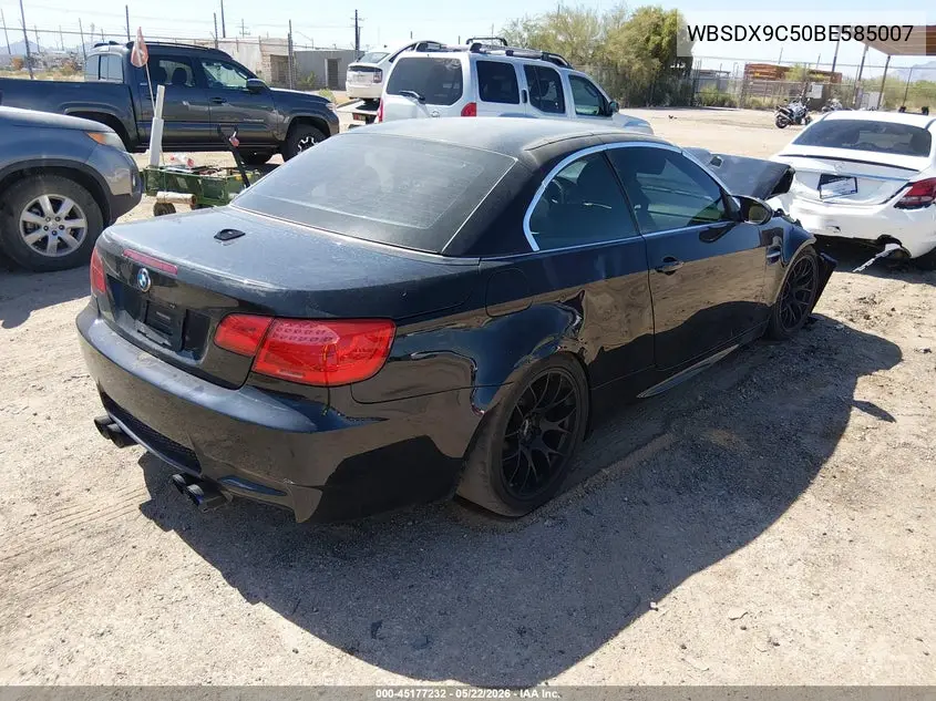 2011 BMW M3 VIN: WBSDX9C50BE585007 Lot: 45177232