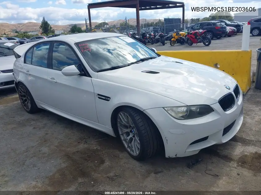 2011 BMW M3 VIN: WBSPM9C51BE203606 Lot: 45241498