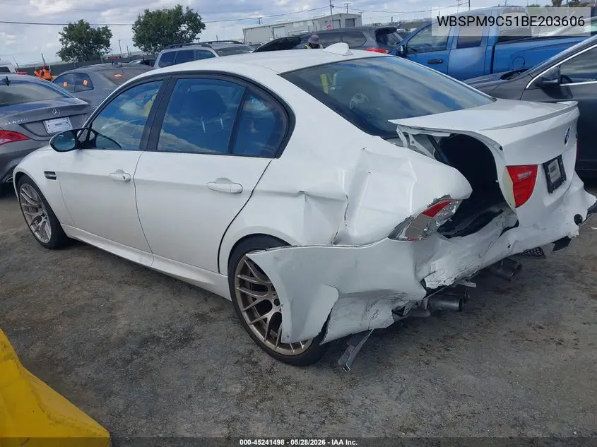 2011 BMW M3 VIN: WBSPM9C51BE203606 Lot: 45241498