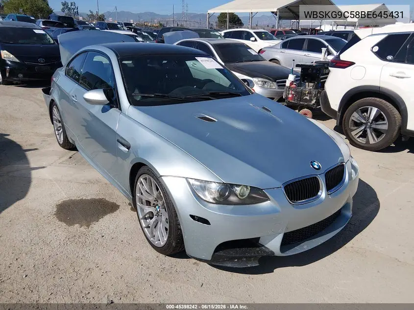 2011 BMW M3 VIN: WBSKG9C58BE645431 Lot: 45398242