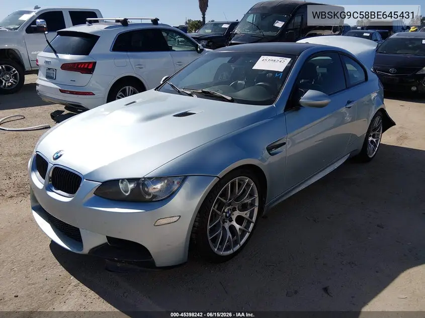 2011 BMW M3 VIN: WBSKG9C58BE645431 Lot: 45398242