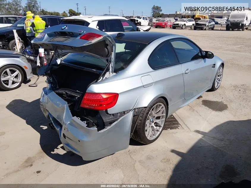 2011 BMW M3 VIN: WBSKG9C58BE645431 Lot: 45398242