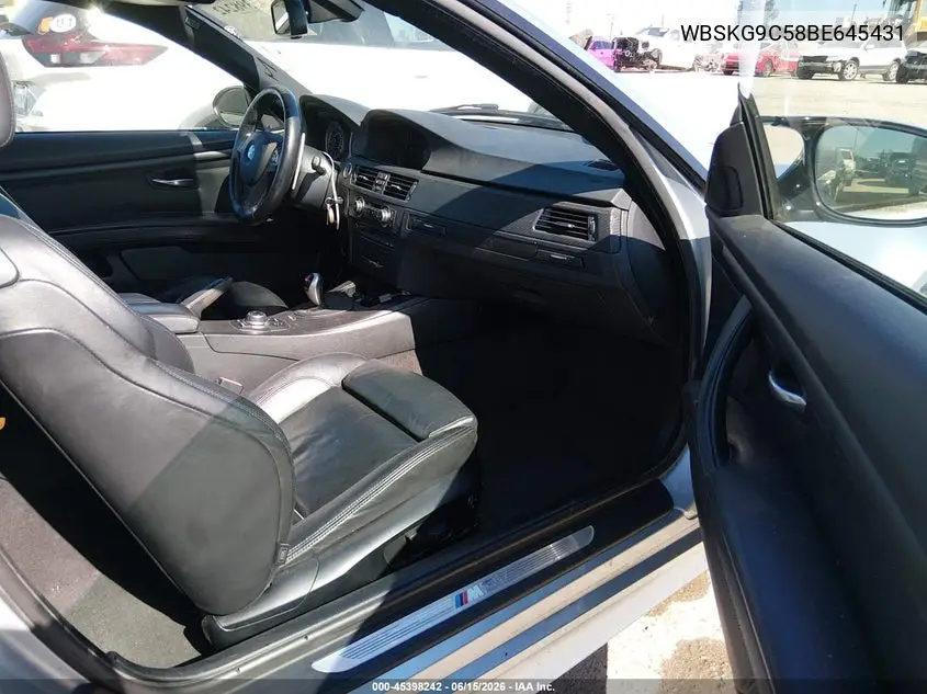 2011 BMW M3 VIN: WBSKG9C58BE645431 Lot: 45398242