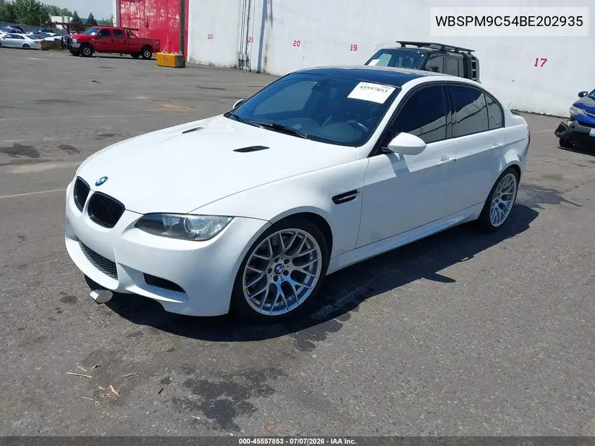 2011 BMW M3 VIN: WBSPM9C54BE202935 Lot: 45557853