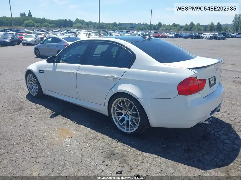 2011 BMW M3 VIN: WBSPM9C54BE202935 Lot: 45557853