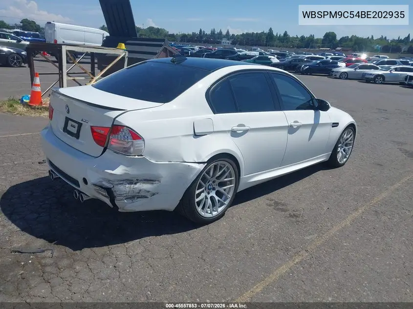 2011 BMW M3 VIN: WBSPM9C54BE202935 Lot: 45557853