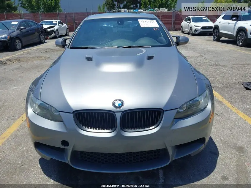 2012 BMW M3 VIN: WBSKG9C5XCE798944 Lot: 45449111