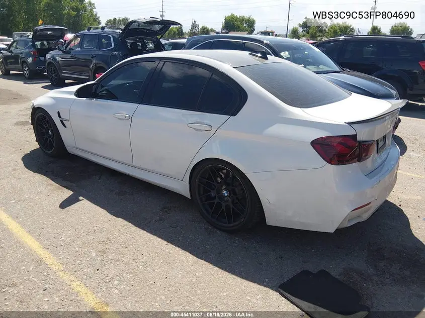 2015 BMW M3 VIN: WBS3C9C53FP804690 Lot: 45411037