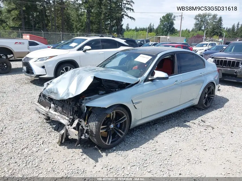 2016 BMW M3 VIN: WBS8M9C53G5D31618 Lot: 45100722