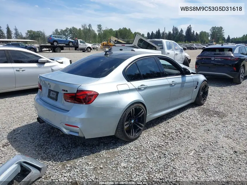 2016 BMW M3 VIN: WBS8M9C53G5D31618 Lot: 45100722