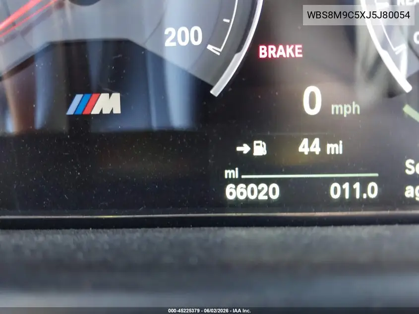2018 BMW M3 Cs VIN: WBS8M9C5XJ5J80054 Lot: 45225379