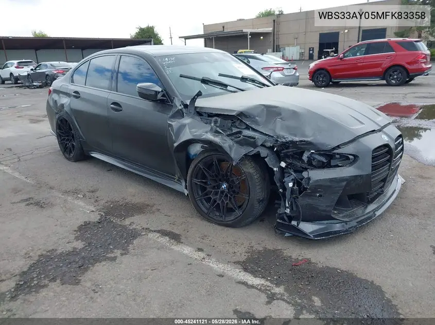 2021 BMW M3 Competition VIN: WBS33AY05MFK83358 Lot: 45241121