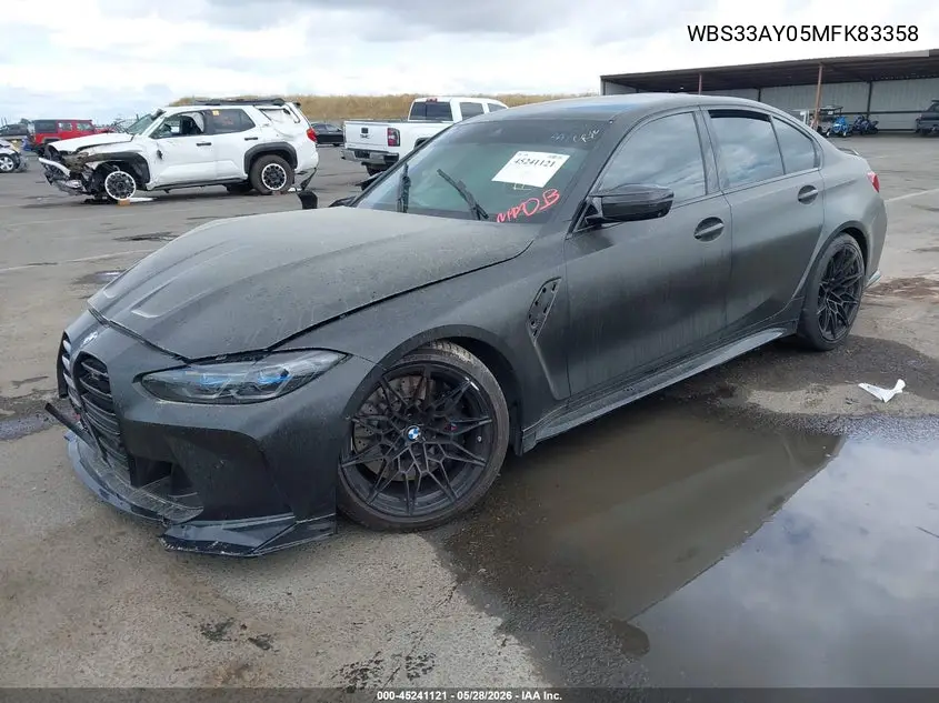 2021 BMW M3 Competition VIN: WBS33AY05MFK83358 Lot: 45241121