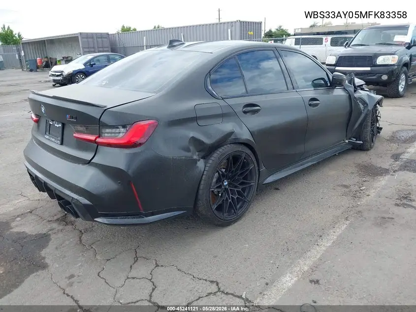 2021 BMW M3 Competition VIN: WBS33AY05MFK83358 Lot: 45241121