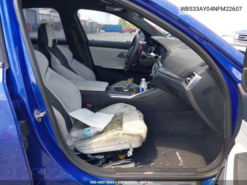 2022 BMW M3 Competition VIN: WBS33AY04NFM22607 Lot: 40074645