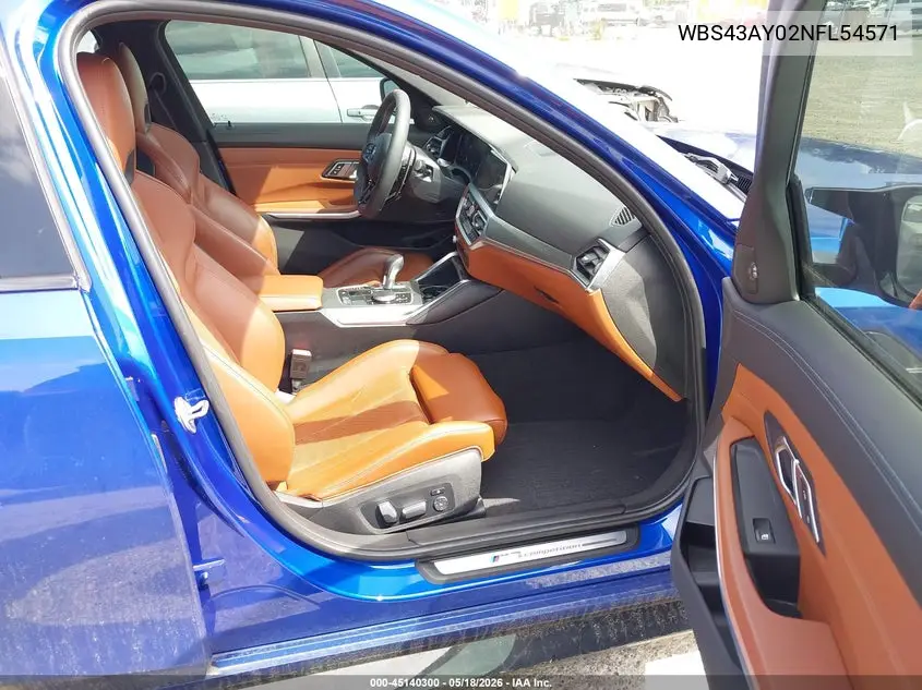 2022 BMW M3 Competition xDrive VIN: WBS43AY02NFL54571 Lot: 45140300