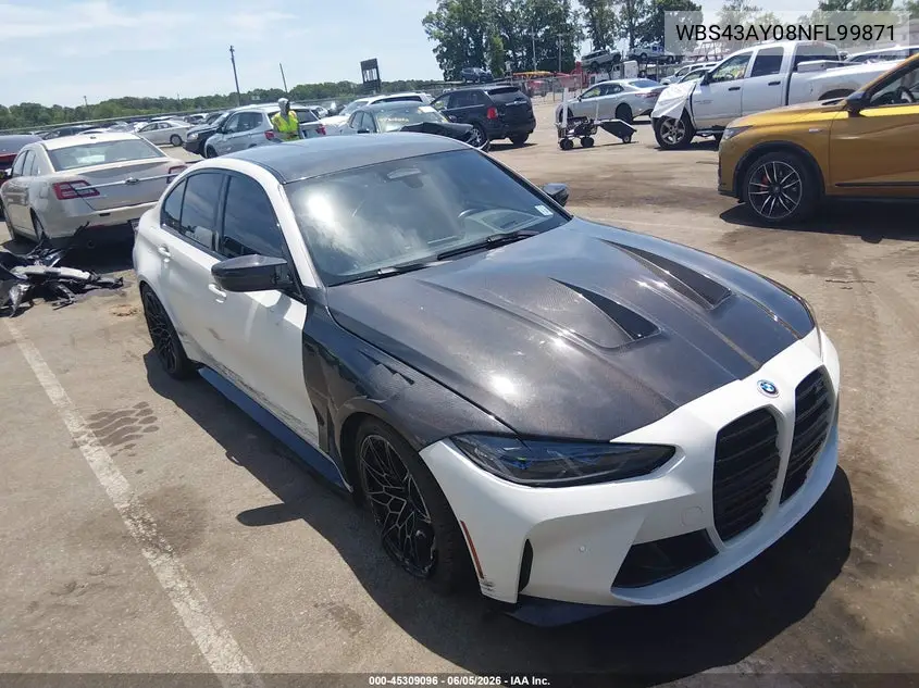 2022 BMW M3 Competition xDrive VIN: WBS43AY08NFL99871 Lot: 45309096