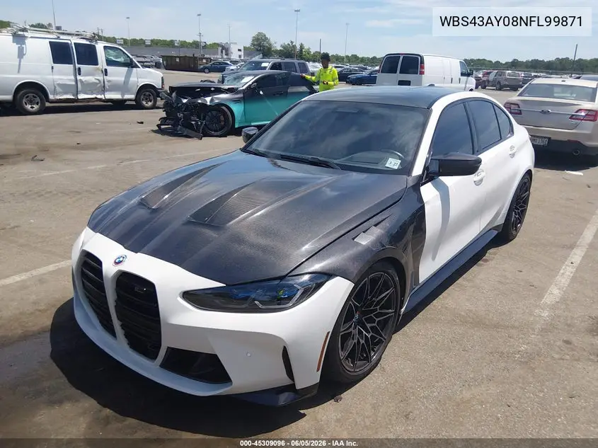 2022 BMW M3 Competition xDrive VIN: WBS43AY08NFL99871 Lot: 45309096