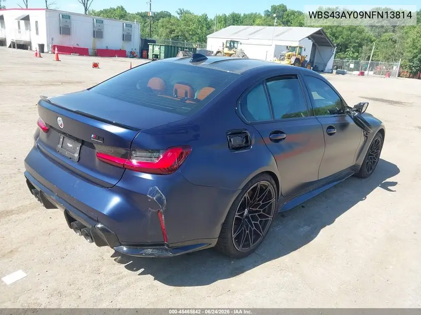 2022 BMW M3 Competition xDrive VIN: WBS43AY09NFN13814 Lot: 45465842
