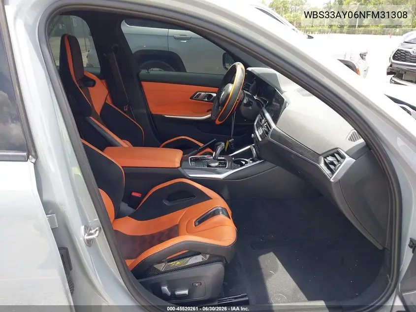 2022 BMW M3 Competition VIN: WBS33AY06NFM31308 Lot: 45520261