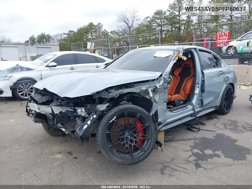 2023 BMW M3 Competition xDrive VIN: WBS43AY05PFP60637 Lot: 44633934