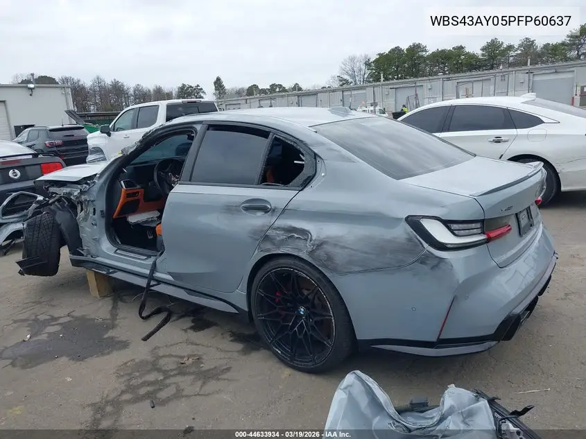 2023 BMW M3 Competition xDrive VIN: WBS43AY05PFP60637 Lot: 44633934