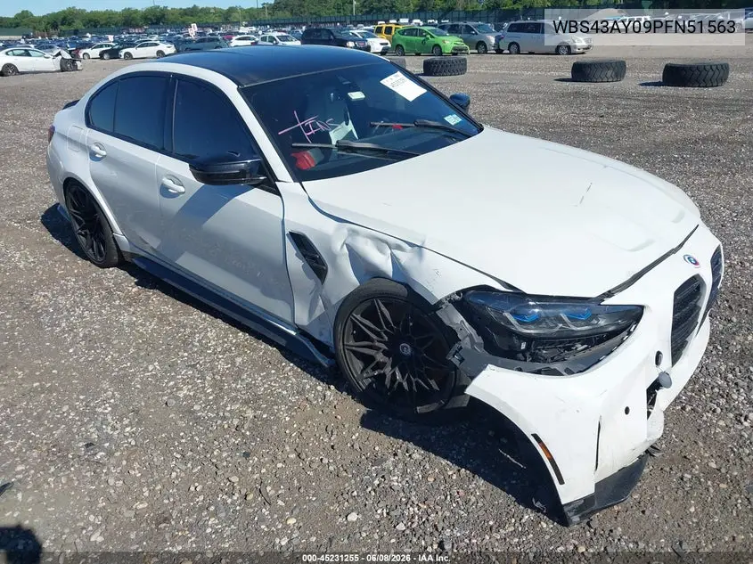 2023 BMW M3 Competition xDrive VIN: WBS43AY09PFN51563 Lot: 45231255