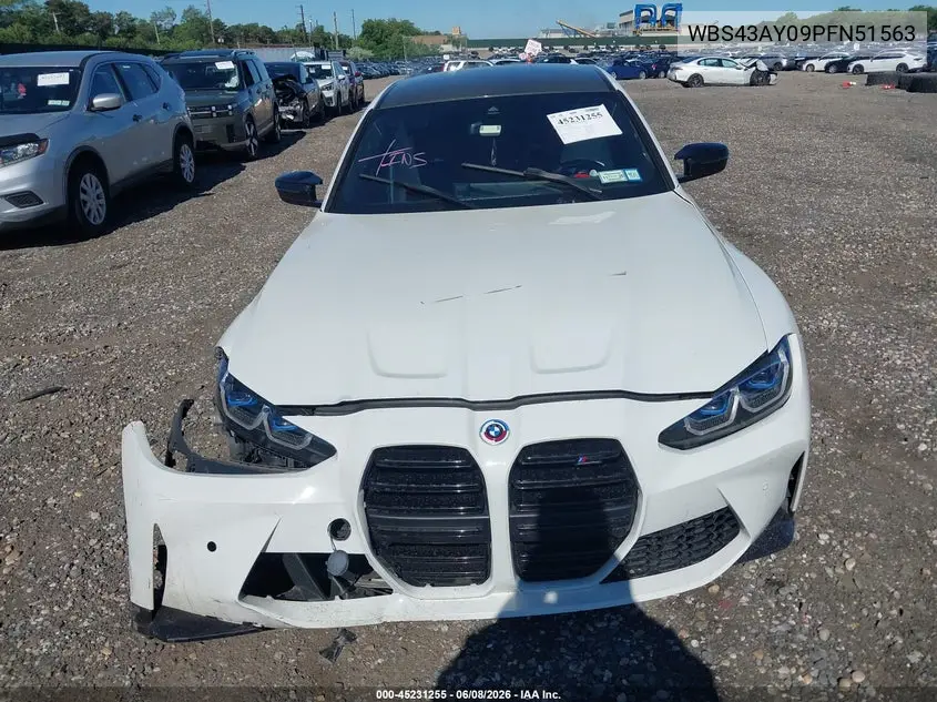 2023 BMW M3 Competition xDrive VIN: WBS43AY09PFN51563 Lot: 45231255