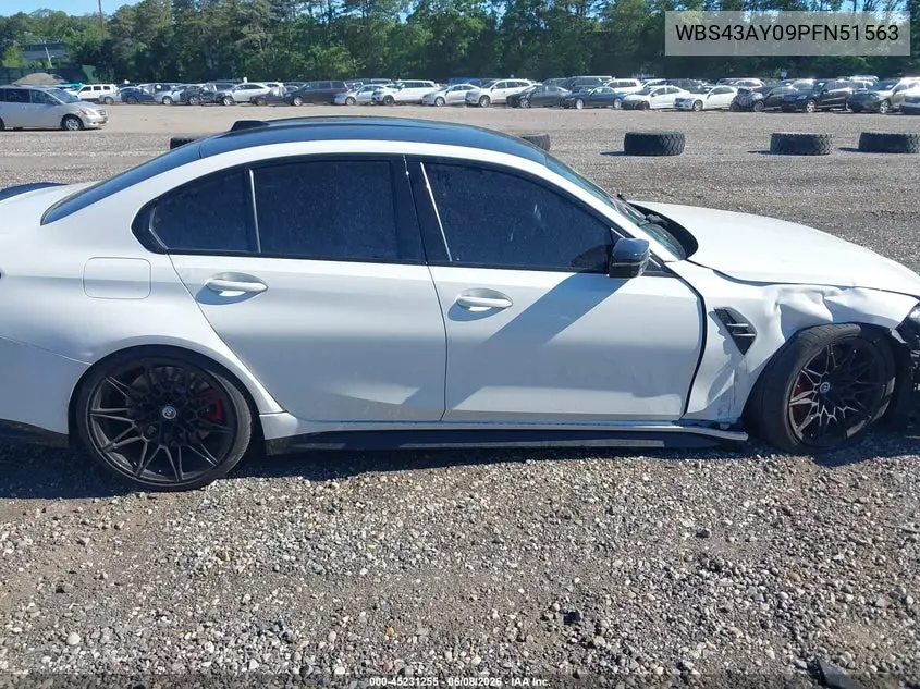 2023 BMW M3 Competition xDrive VIN: WBS43AY09PFN51563 Lot: 45231255