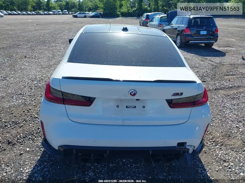 2023 BMW M3 Competition xDrive VIN: WBS43AY09PFN51563 Lot: 45231255