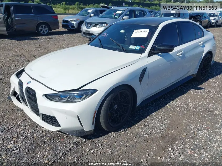 2023 BMW M3 Competition xDrive VIN: WBS43AY09PFN51563 Lot: 45231255