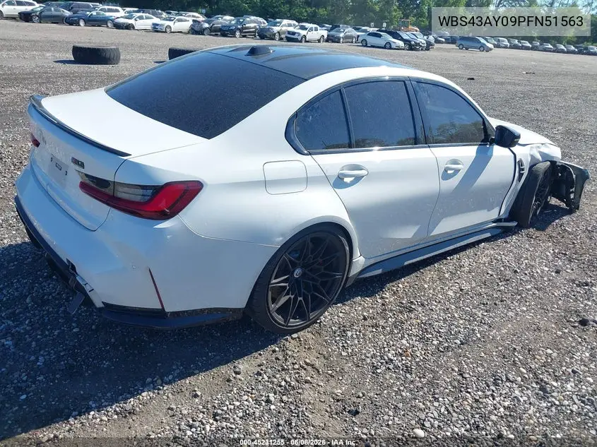 2023 BMW M3 Competition xDrive VIN: WBS43AY09PFN51563 Lot: 45231255