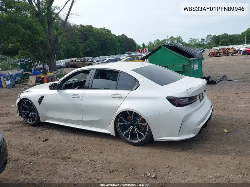 2023 BMW M3 Competition VIN: WBS33AY01PFN89946 Lot: 45264587