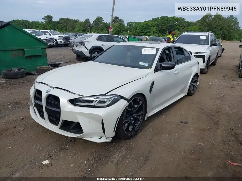 2023 BMW M3 Competition VIN: WBS33AY01PFN89946 Lot: 45264587